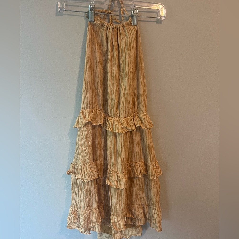 Lulu’s Yellow Halter Ruffle Dress - Picture 2 of 6